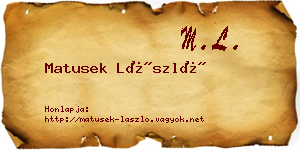Matusek László névjegykártya